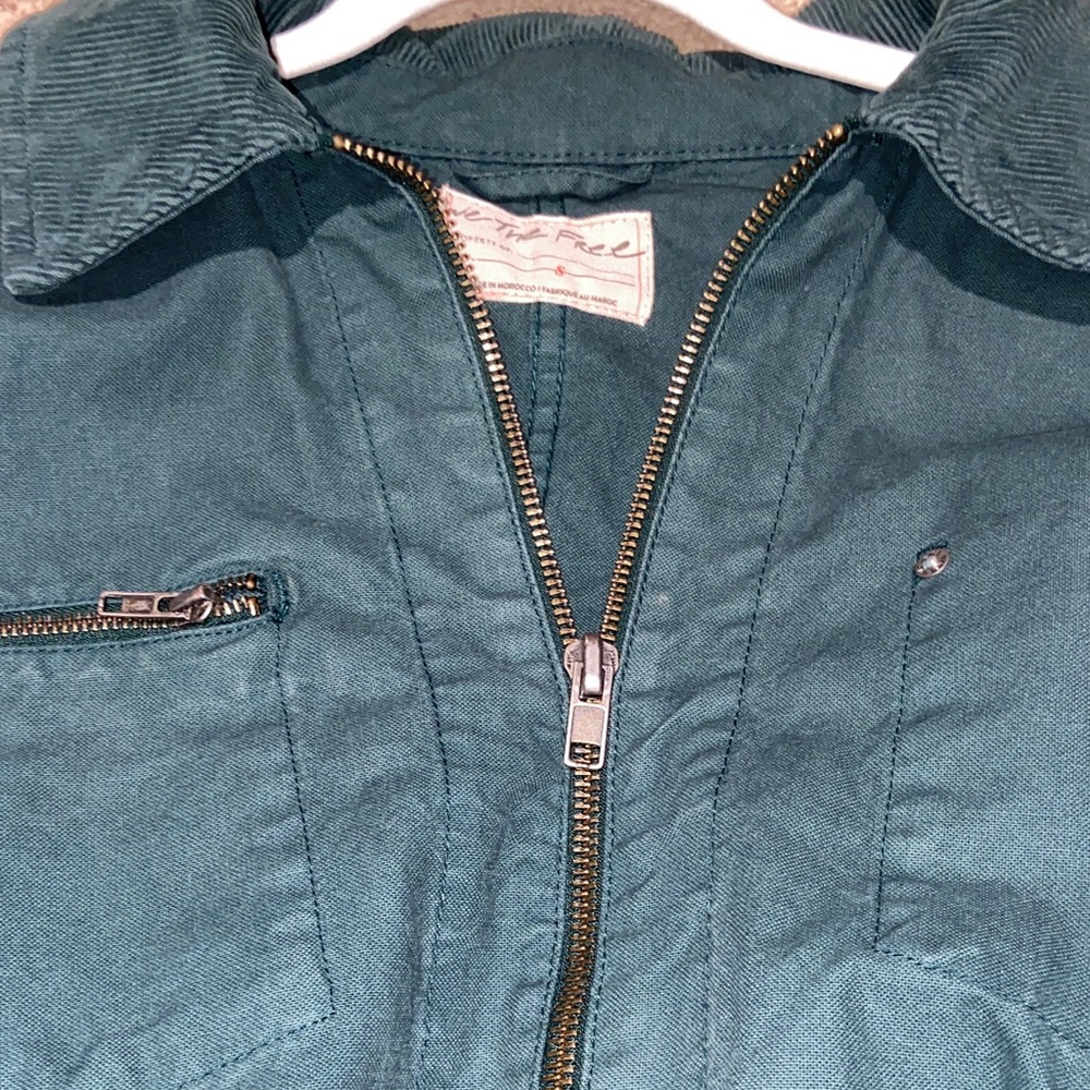 Free People Teal Utility Jacket - Picture 3 of 4